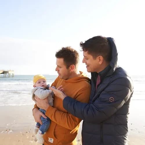 family at the beach