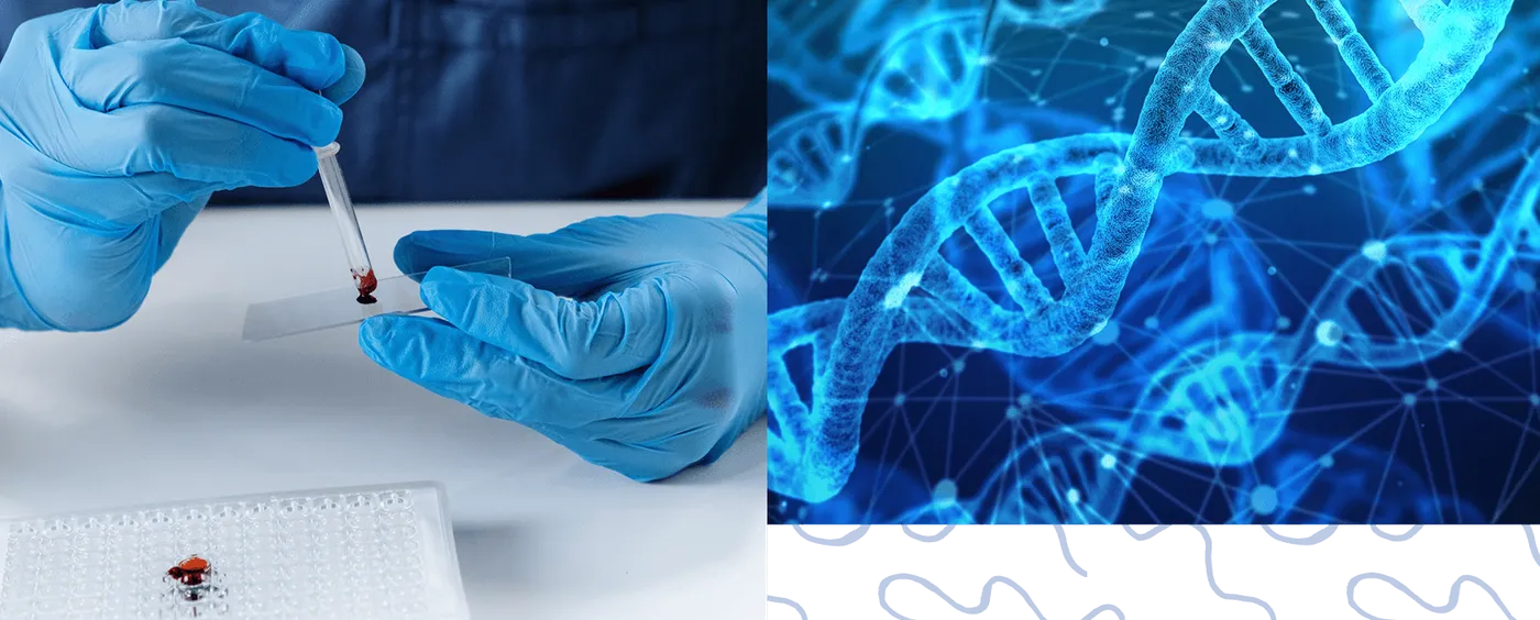 Mani in laboratorio; DNA