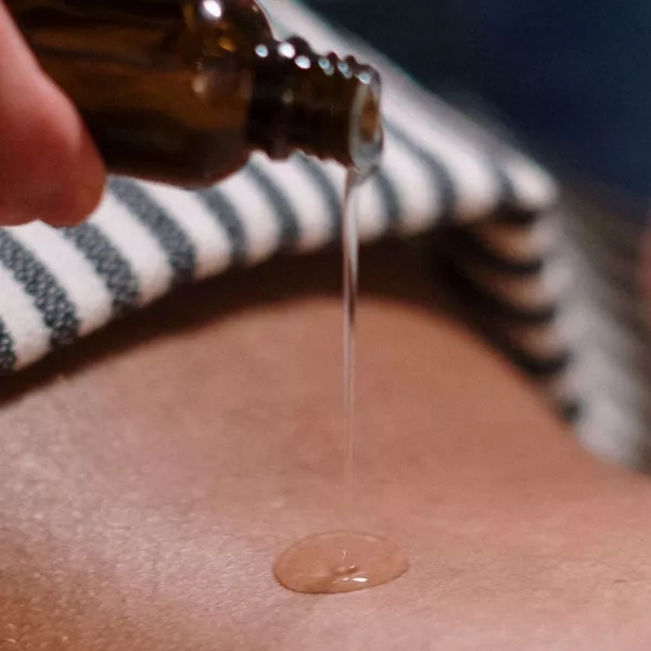 massage oil on skin